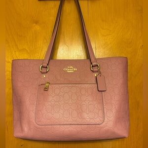Coach Embossed Peony Pink Station Tote bag